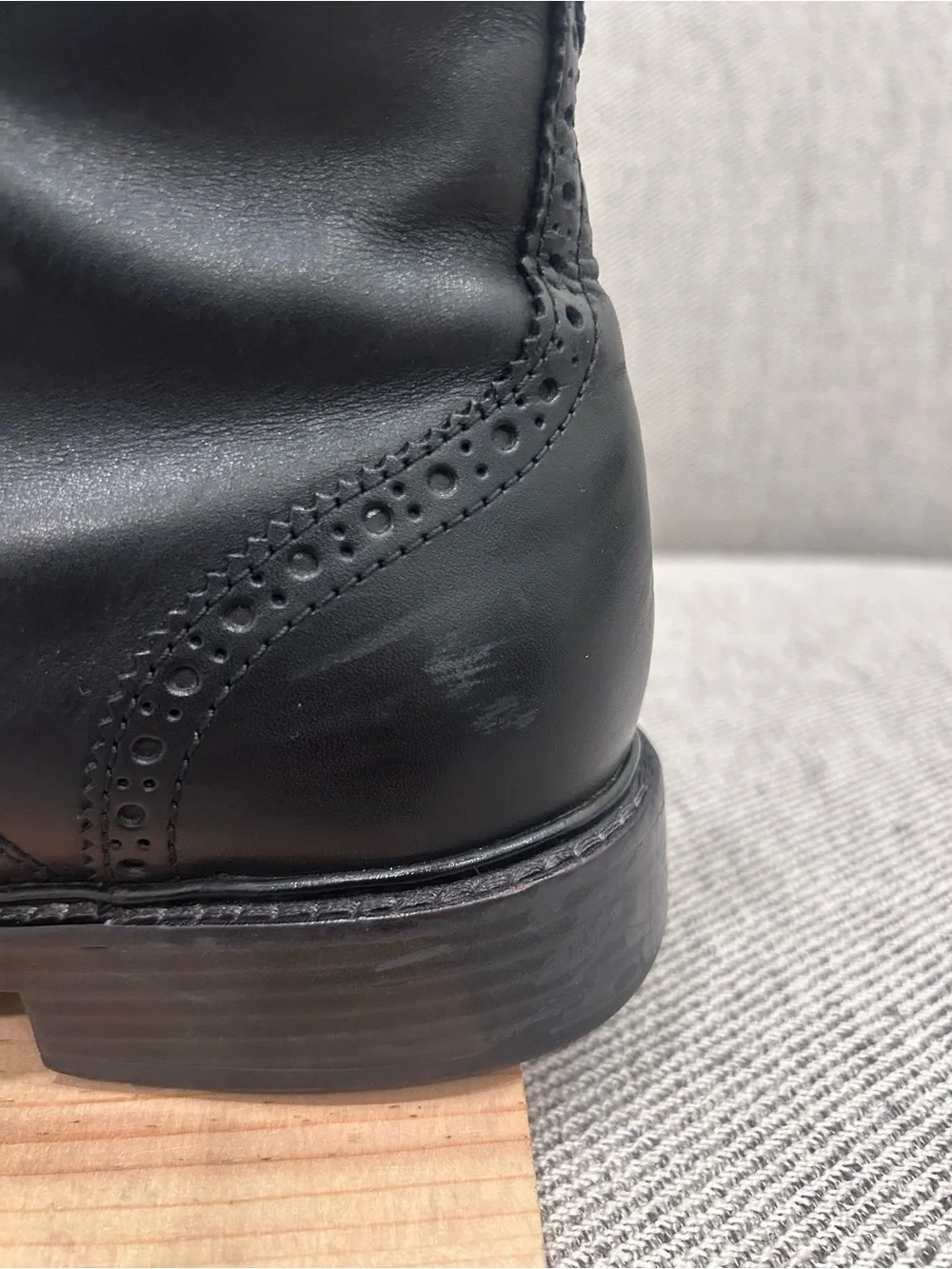 Cole Haan Black Leather Brogue Chukka Boots